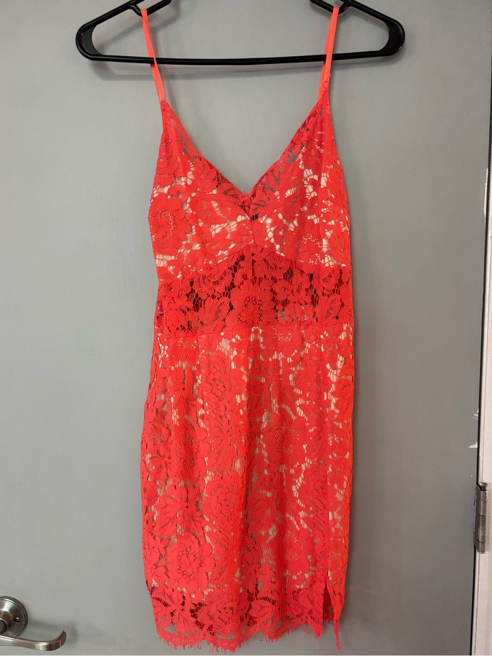 Lace Coral Mini Dress